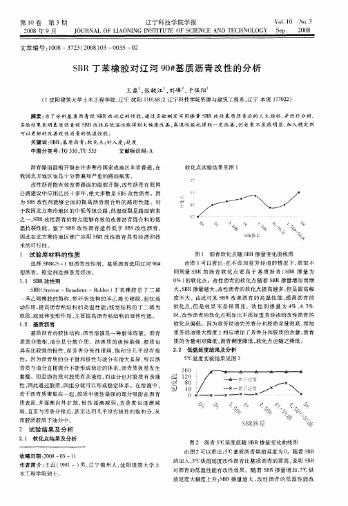 SBR丁苯橡胶对辽河90#基质沥青改性的分析