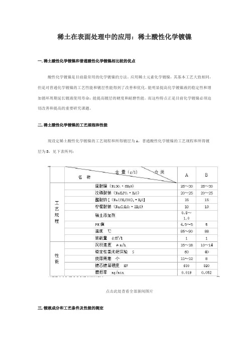 稀土在表面处理中的应用：稀土酸性化学镀镍