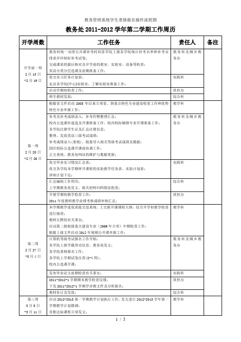 教务管理系统学生重修报名操作流程图