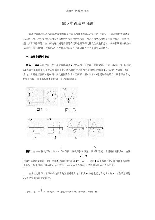 磁场中的线框问题