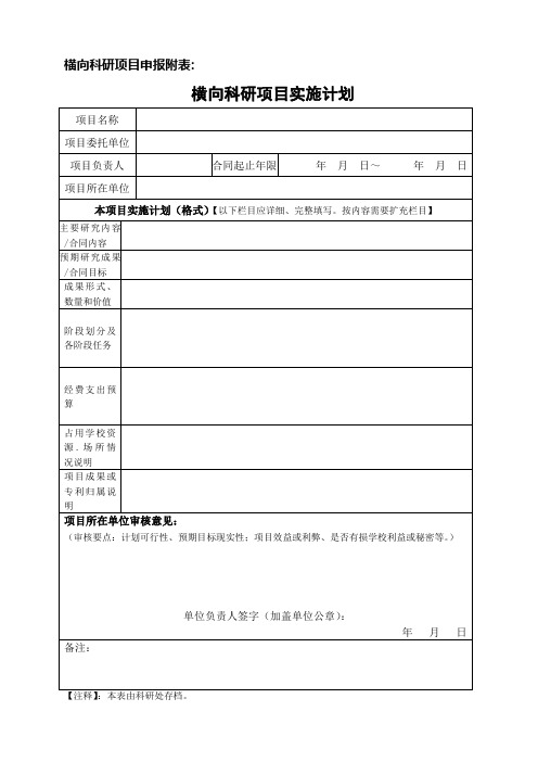 项目实施计划(格式) Microsoft Word 文档