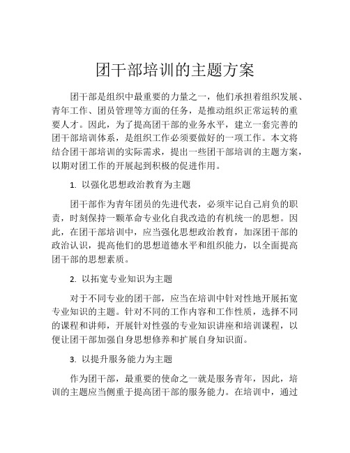 团干部培训的主题方案