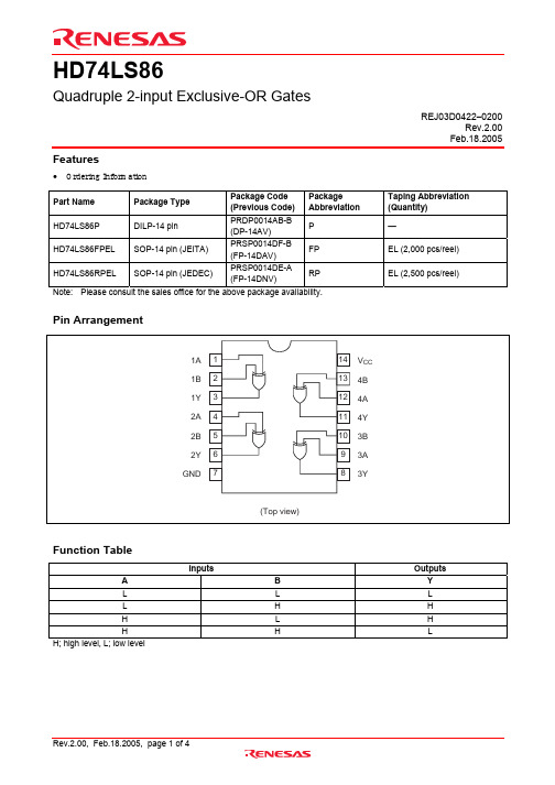 HD74LS86P中文资料