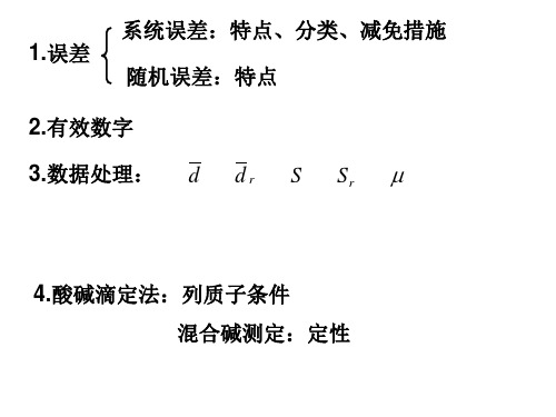 东华大学分析化学-复习