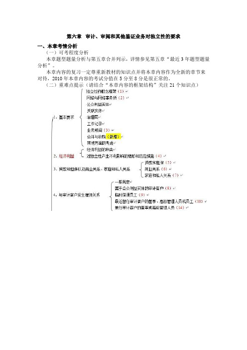 第六章  审计、审阅和其他鉴证业务对独立性的要求