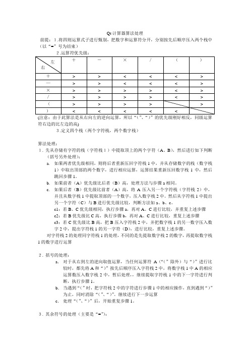 Qt计算器算法处理