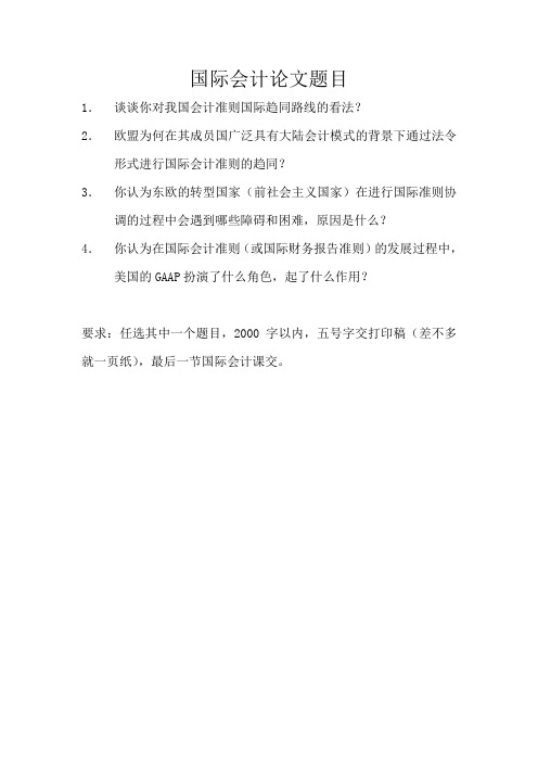 国际会计论文题目