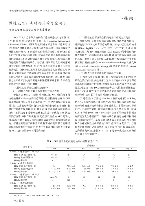 慢性乙型肝炎联合治疗专家共识