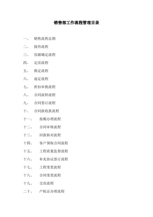 房地产销售部工作流程图