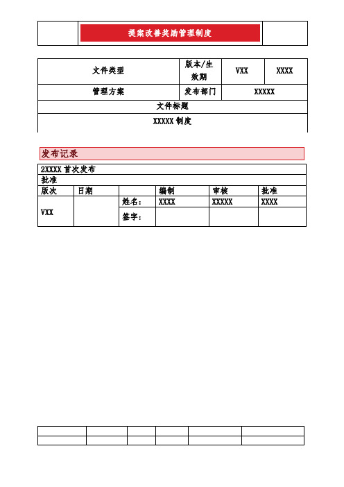 提案改善奖励管理制度