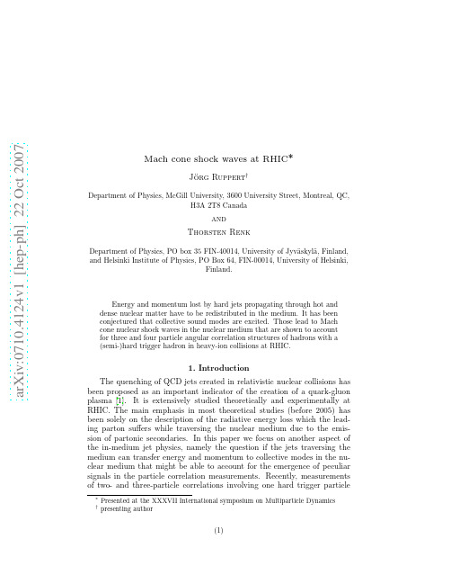 Mach cone shock waves at RHIC