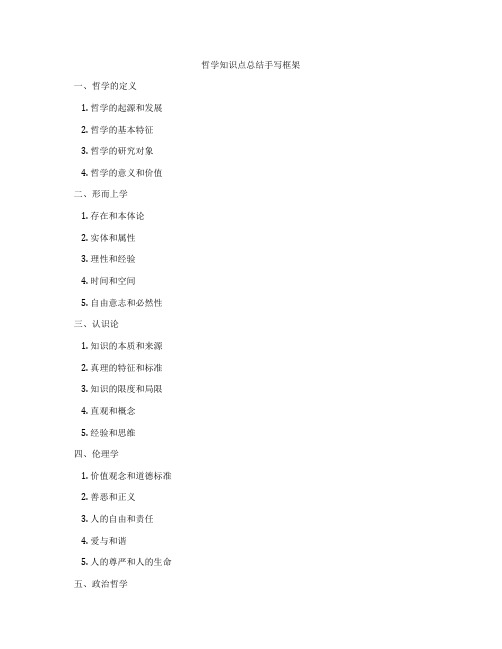 哲学知识点总结手写框架