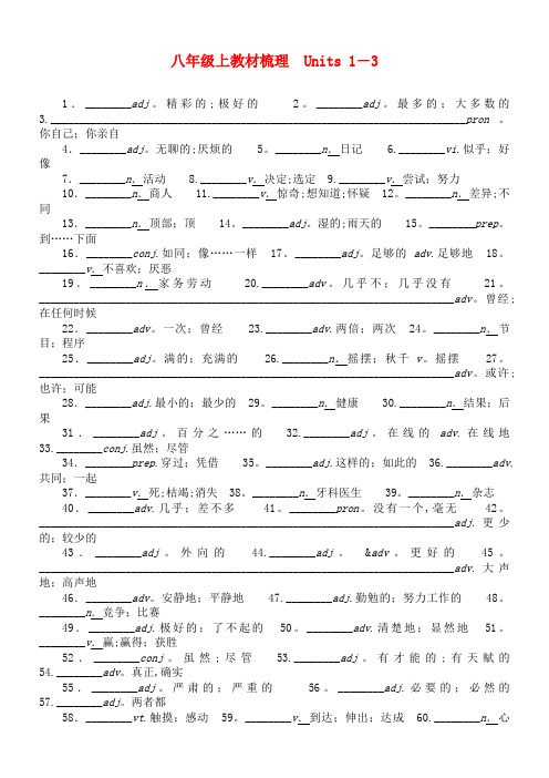 广东省中考英语突破复习 教材梳理 八上 Units 1-10试题 人教新目标版(2021年整理)