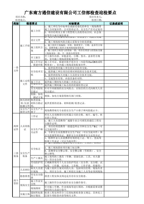 通信检查迎检要点