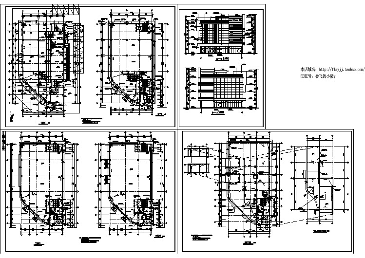 四层农贸市场建筑设计cad图纸（长38.1米宽20米）