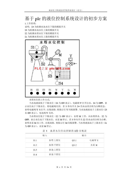 基于西门子s7-300PLC的液位水槽控制装置