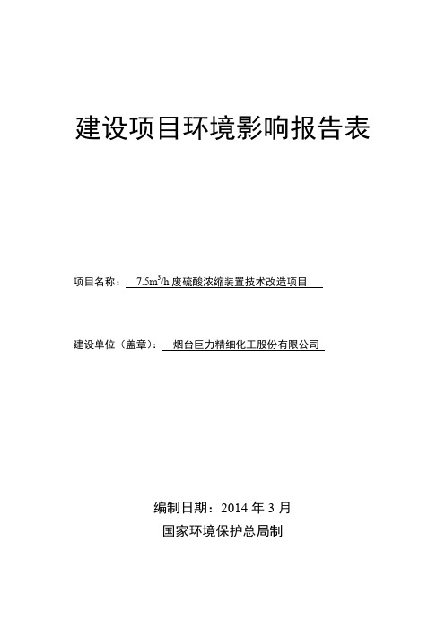 7.5m3废硫酸浓缩装置技术改造项目环境影响报告书.pdf