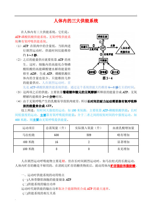 人体供能方式