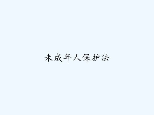 未成年人保护法ppt