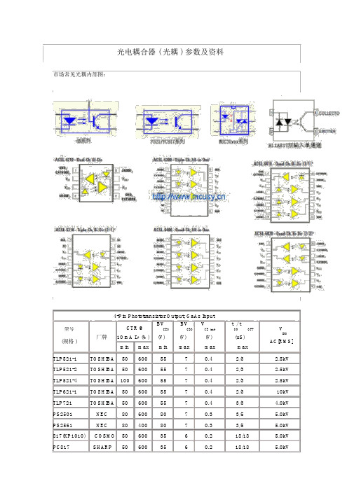 光耦参数及资料