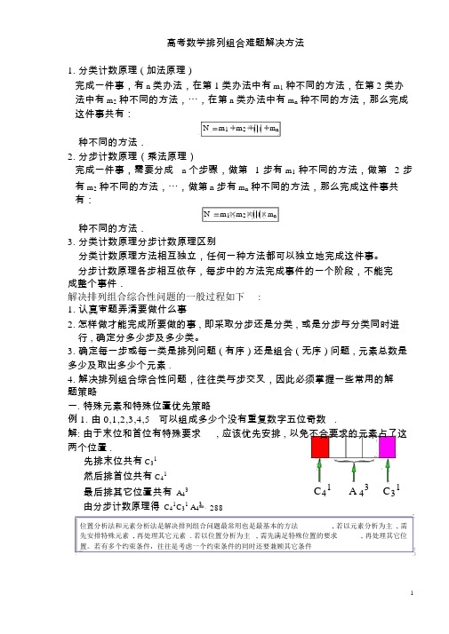 高中数学排列组合难题十一种方法