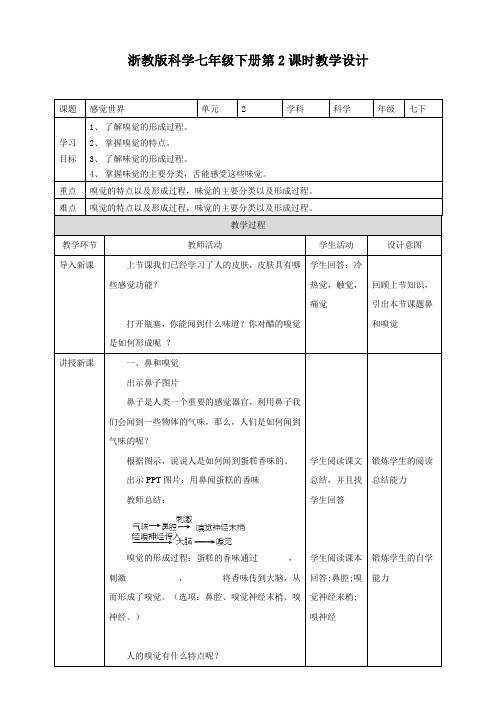 感觉世界（第2课时）（教案练习）