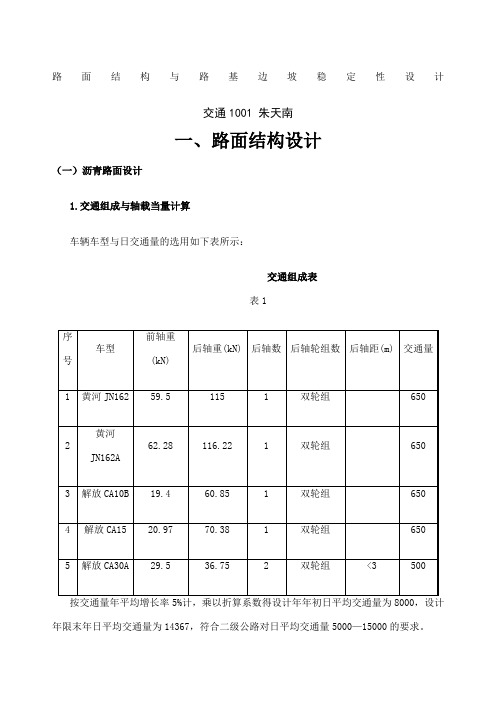 南京工业大学路基路面工程课程设计