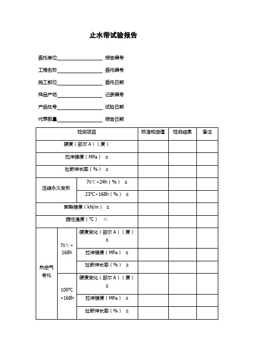 止水带试验报告