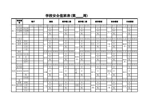 2012-2013年值班表下期搬新楼后值班表