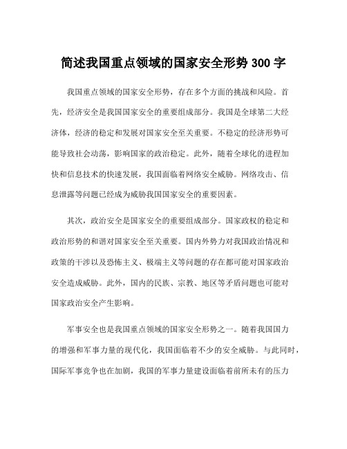 简述我国重点领域的国家安全形势300字