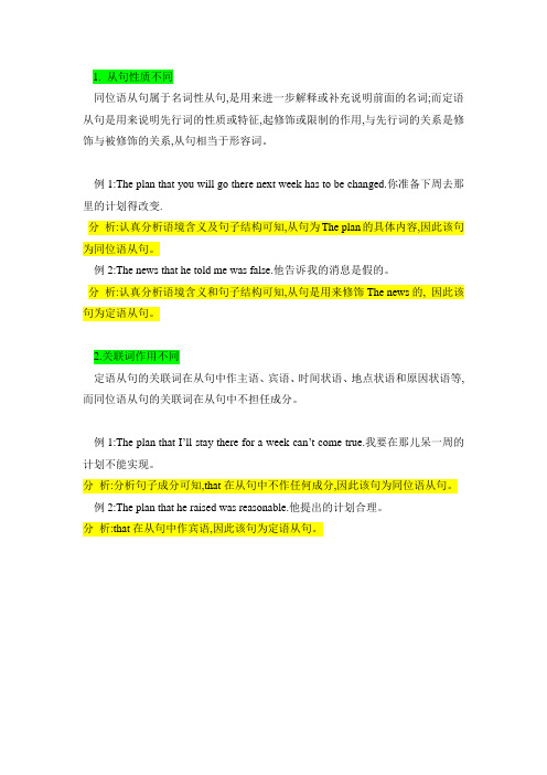 同位语从句和定语从句