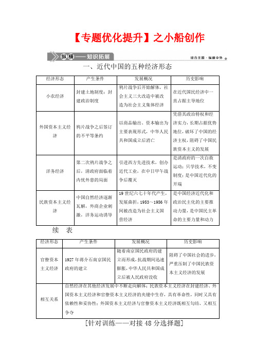 高考历史一轮复习 专题七 近代中国资本主义的曲折发展与近现代社会生活的变迁 4 专题优化提升教案 