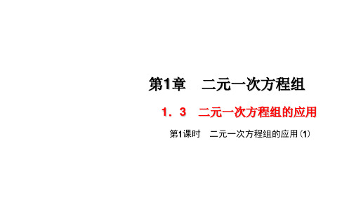 湘教版七年级数学下册课件：1.3 二元一次方程组的应用第一课时