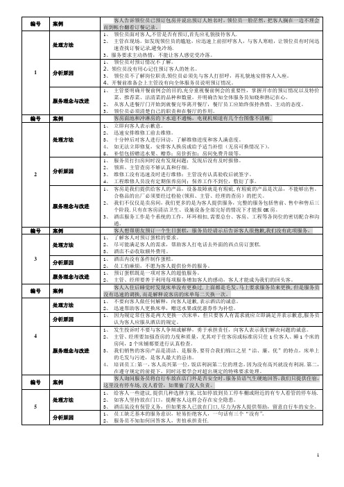 酒店案例分析100条