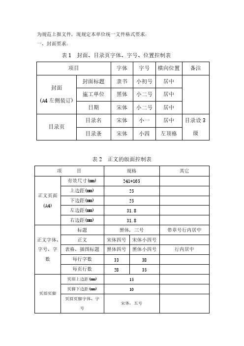 上报文件格式要求