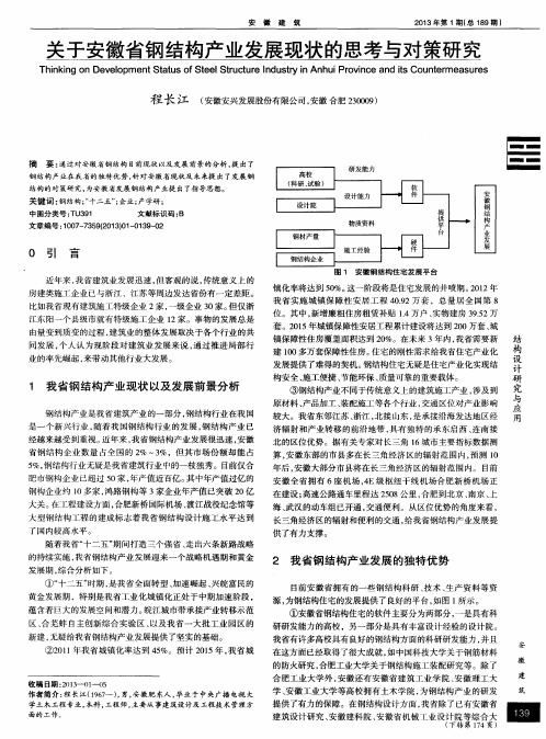 关于安徽省钢结构产业发展现状的思考与对策研究