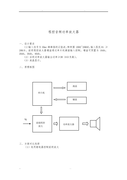 基于51单片机和DA转换的数控音频功率放大器设计