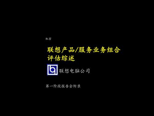 联想产品服务业务组合评估综述-文档资料