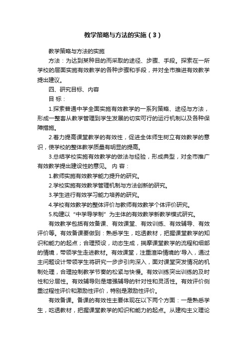 教学策略与方法的实施（3）