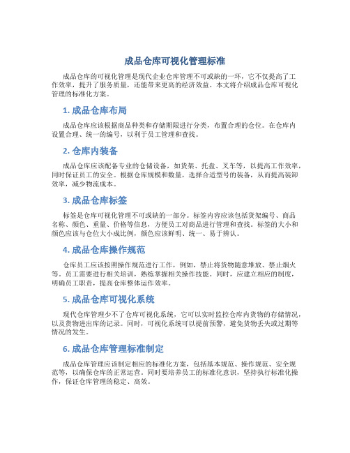 成品仓库可视化管理标准