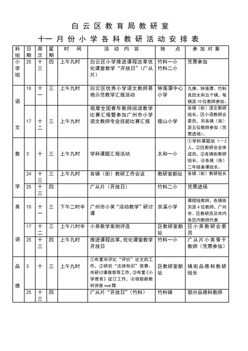 白云区教育局教研室