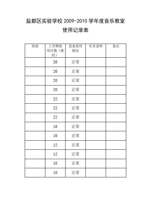 音乐器材使用记录表[1]