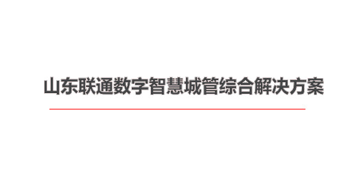 山东联通数字智慧城管综合解决方案