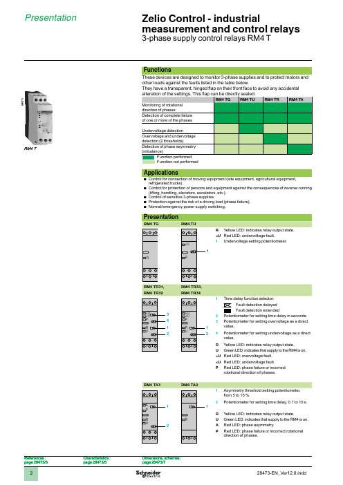 施耐德RM4T相序保护器说明书