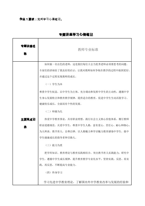 专题讲座学习心得笔记zhr