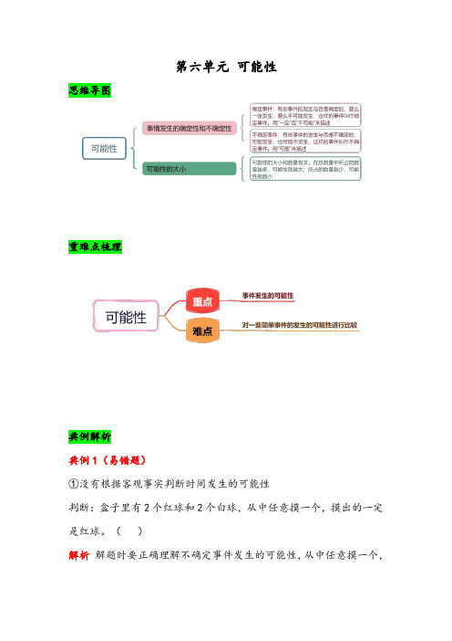 第六单元 可能性-(思维导图+重难点梳理+典例解析+跟踪练习)-四年级上册数学讲义(苏教版)