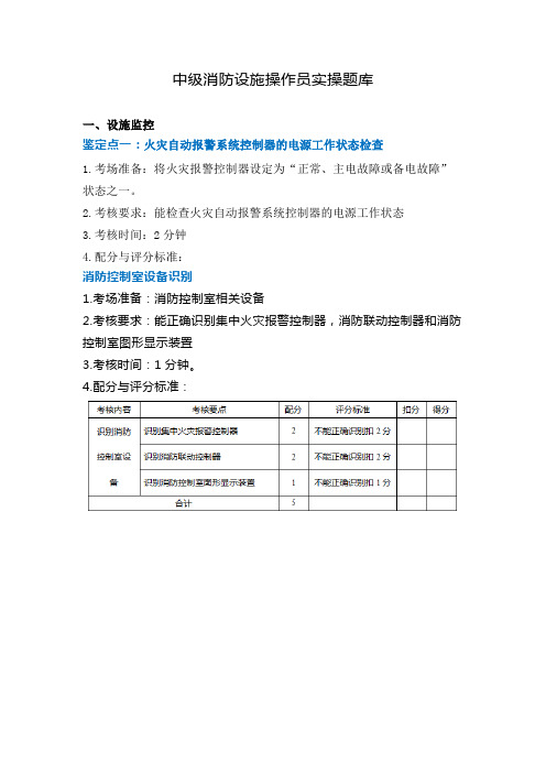 中级消防设施操作员实操题库