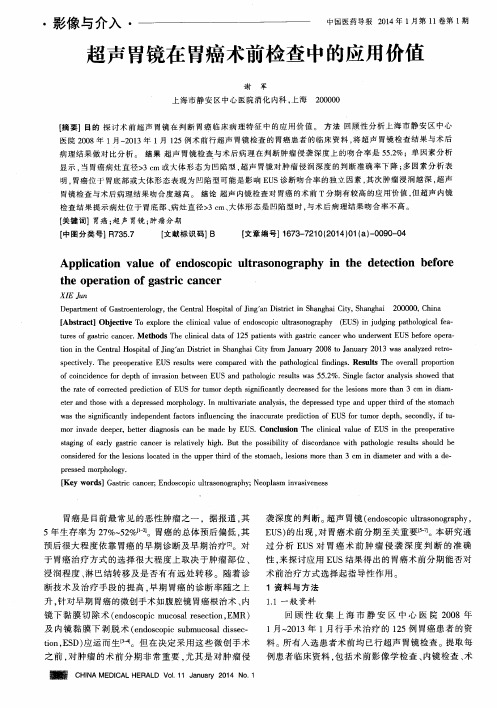 超声胃镜在胃癌术前检查中的应用价值