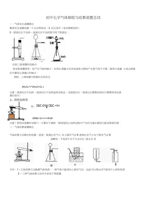 初中化学氧气制取装置总结