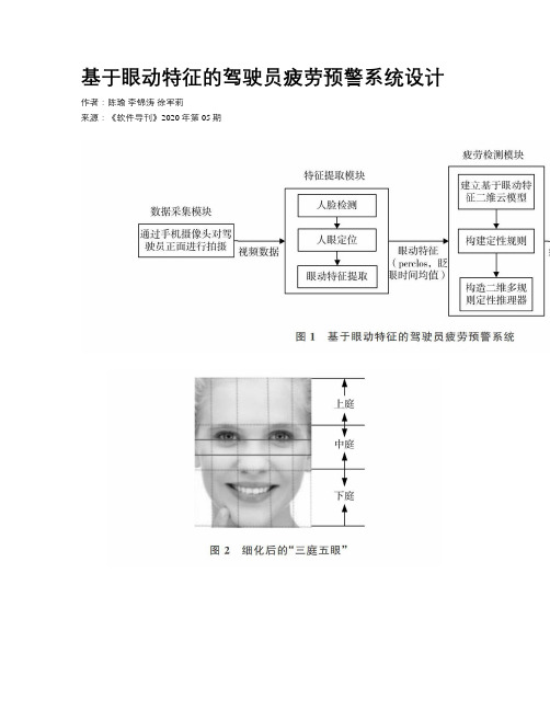 基于眼动特征的驾驶员疲劳预警系统设计